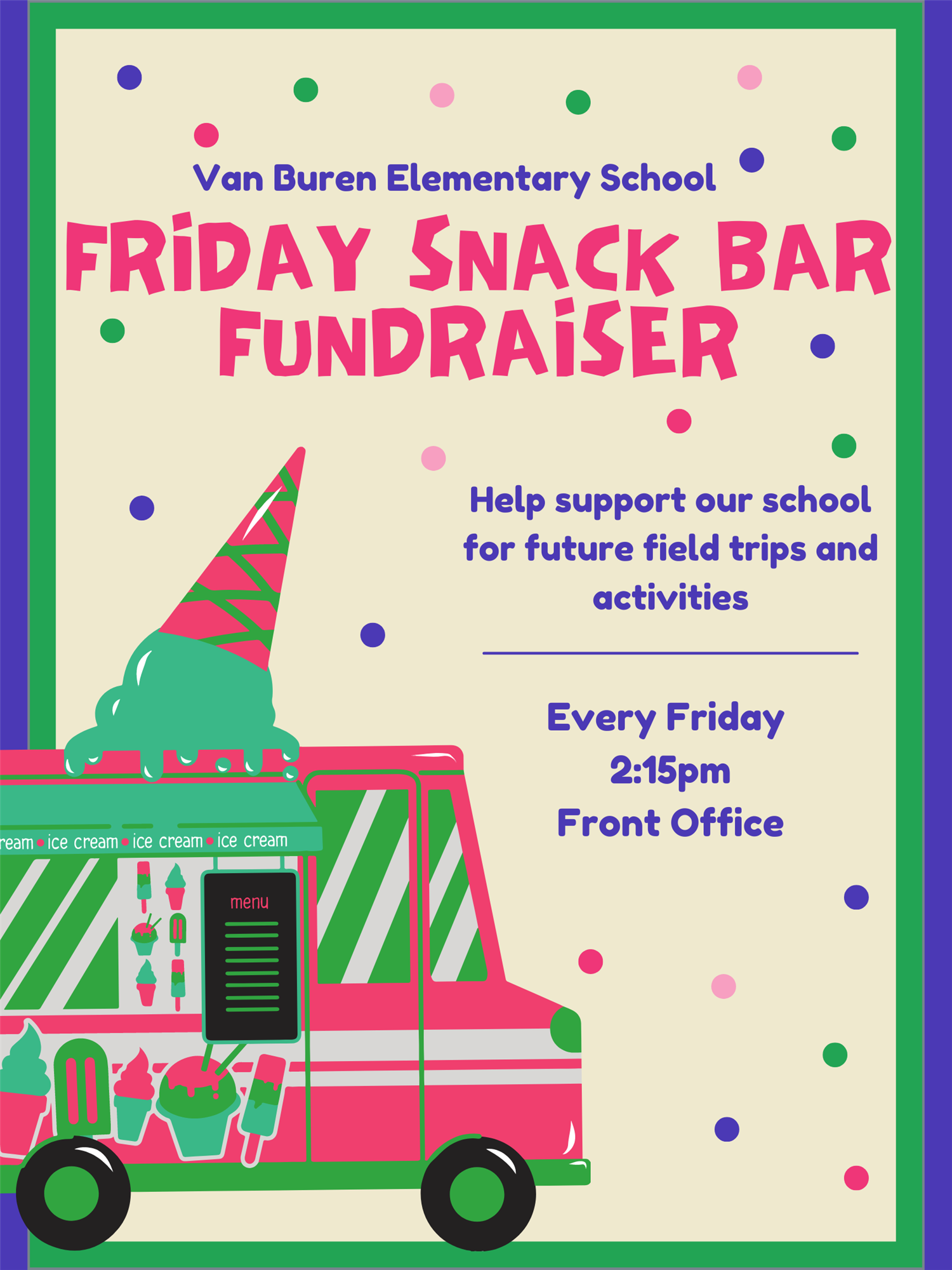 Friday Snack Bar fundraiser